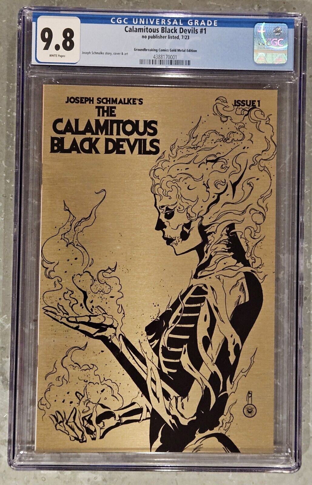 💀🔥 CALAMITOUS BLACK DEVILS #1 Joseph Schmalke GOLD METAL Variant /10