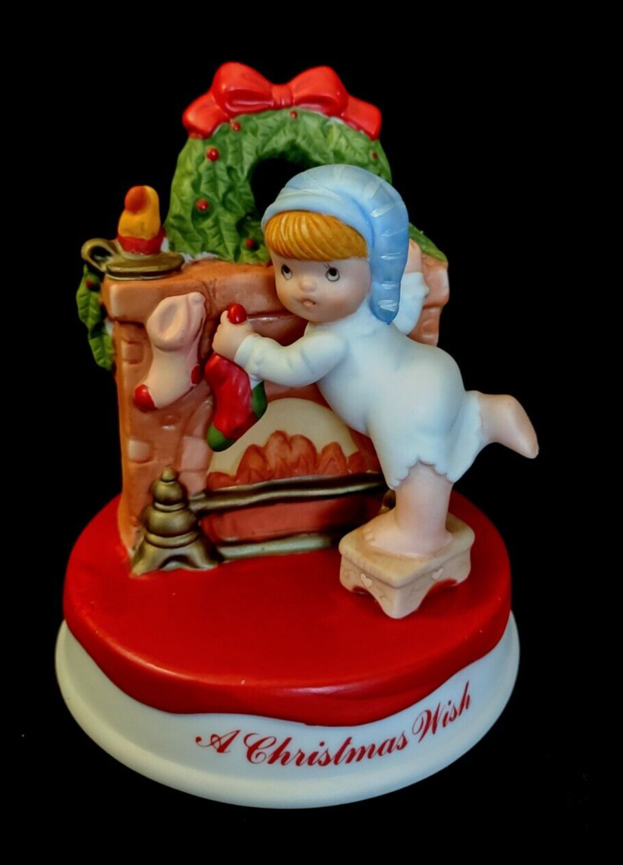 1983 Wallace  Berrie A Christmas Wish Ceramic Christmas Decoration