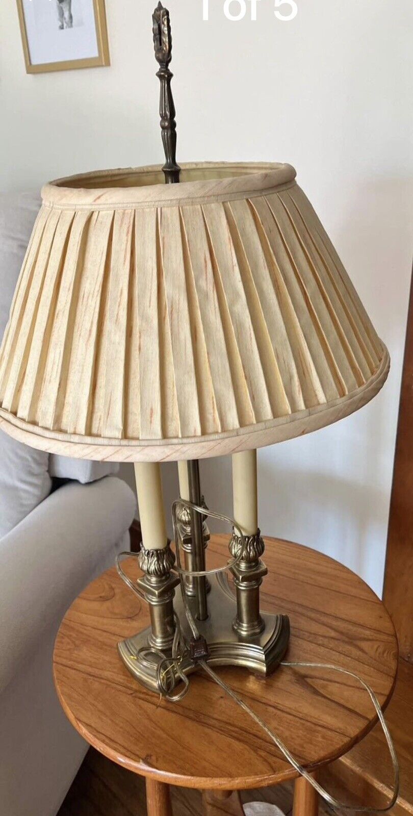 Vintage BRASS Stiffel Bouillotte Candlestick Lamp