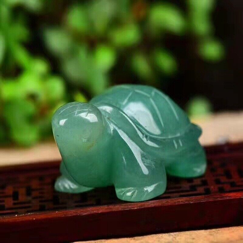 Raw Natural Quartz Crystal Carved Longevity Tortoise Healing Stone Turtle Statue