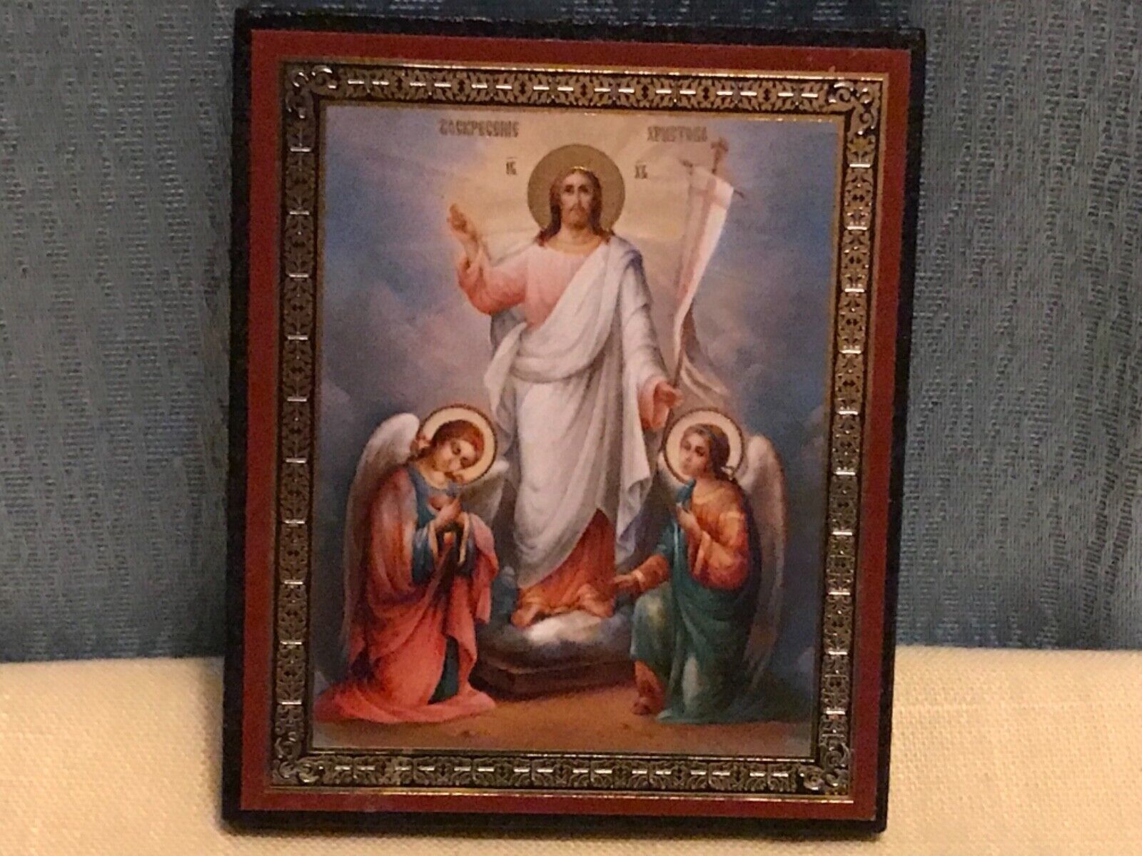 Russian wood icon  Resurrection - Easter Pascha Icon 3\