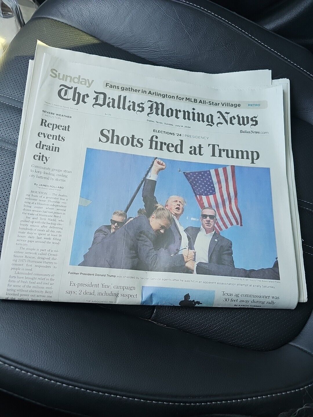 The Dallas Morning News Shots Fired at Trump Sunday Edition 07/14/2024
