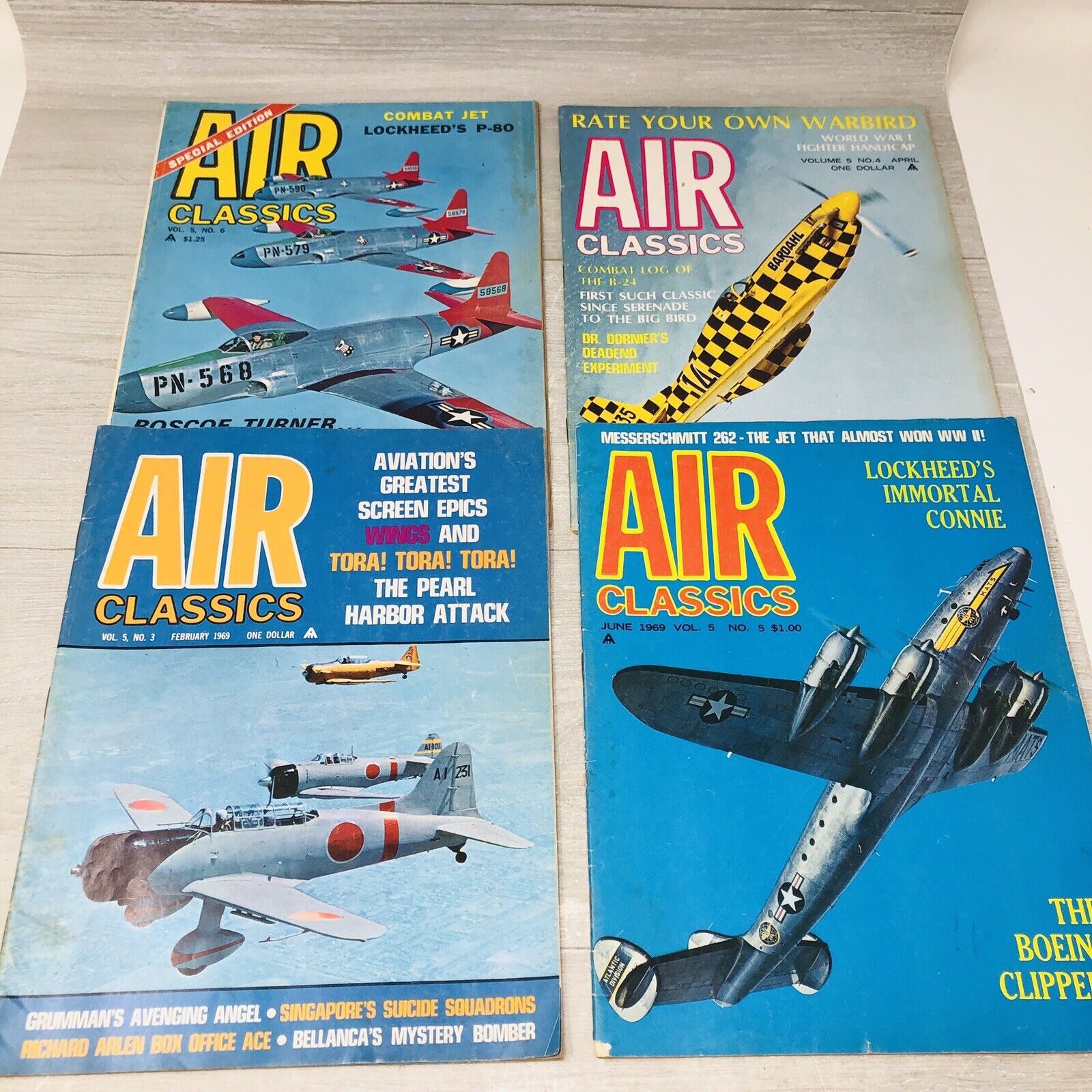 Air Classics Magazine Lot of 4 Volume 5   1969