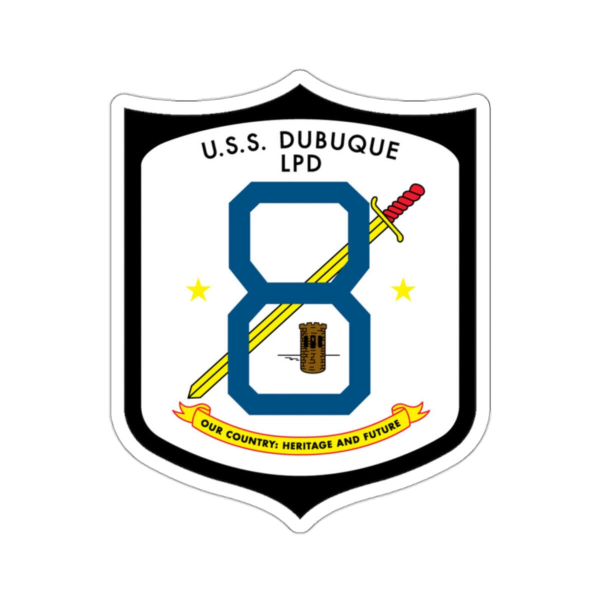 USS Dubuque LPD 8 (U.S. Navy) STICKER Vinyl Die-Cut Decal