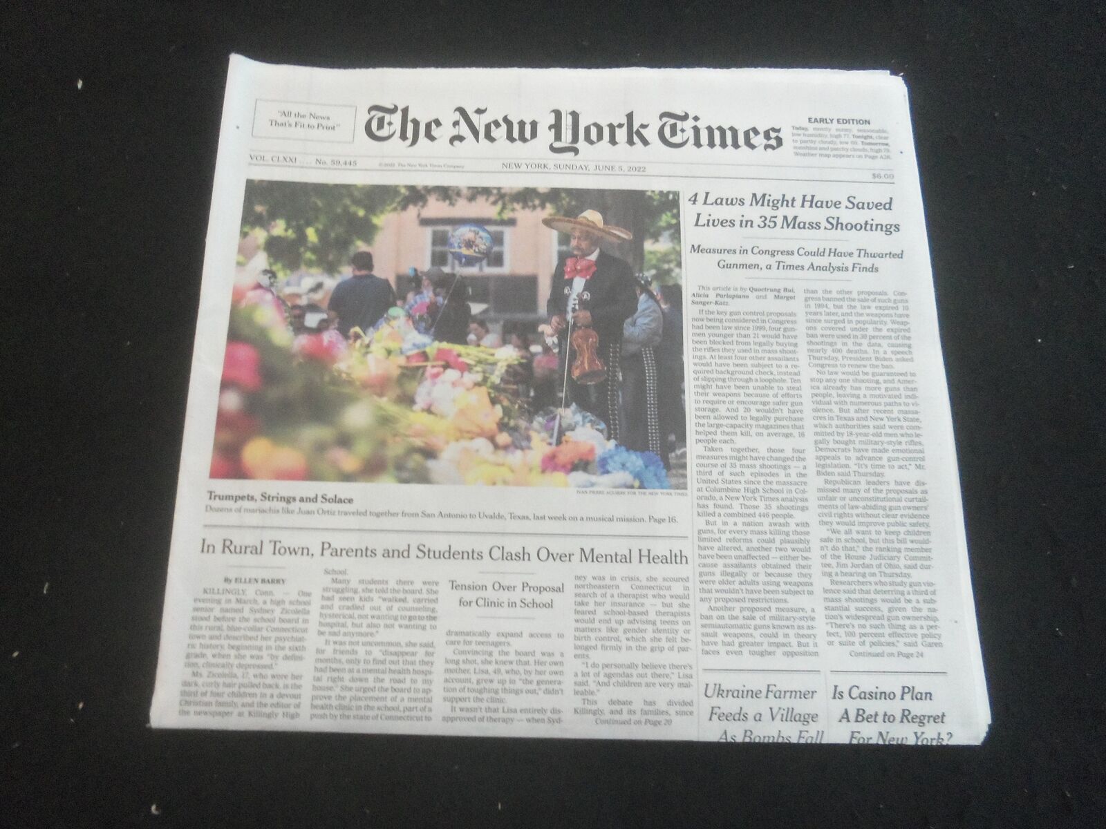 2022 JUNE 5 NEW YORK TIMES - 4 LAWS MIGHT HAVE SSAVED LIVES IN 35 MASS SHOOTINGS