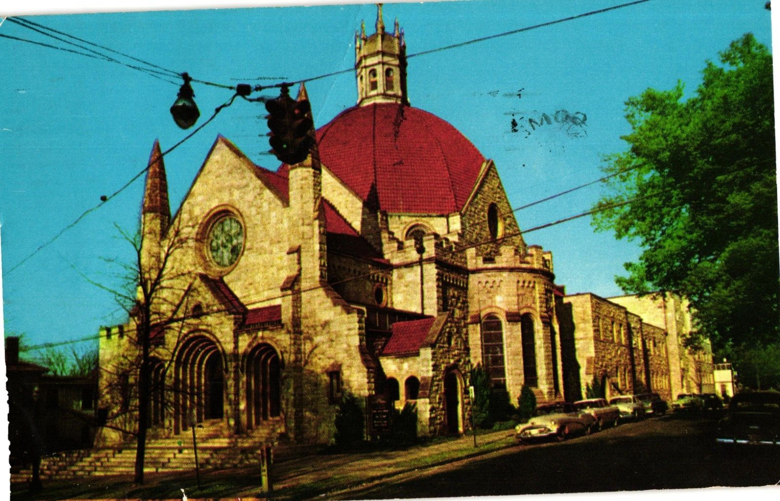First Baptist Church Street View Montgomery Alabama Postcard c1956