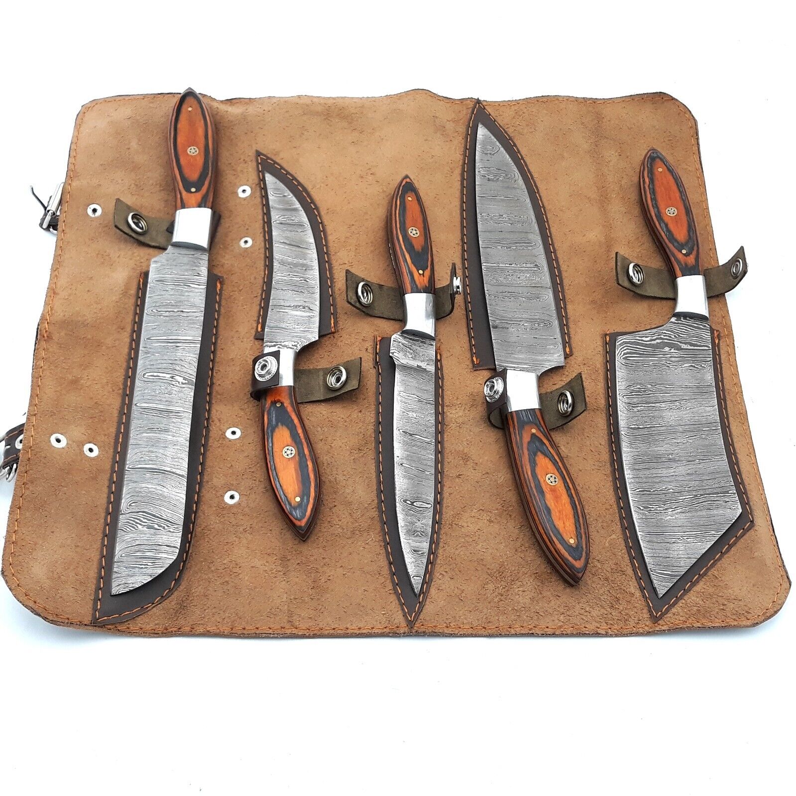 Handmade Damascus Chef Knives Set / Kitchen Knives 5 Pieces Set SS-17471