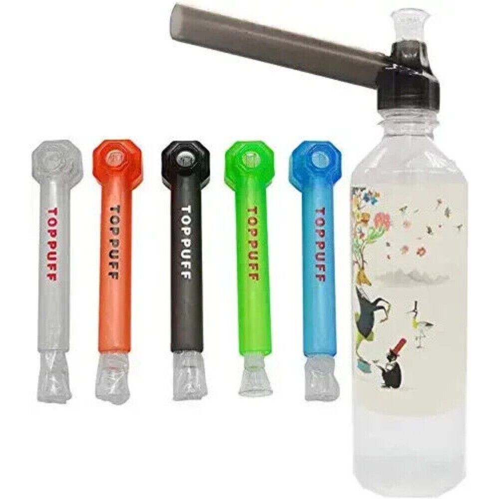5 Units Random Colors Top Puff Premium Portable Hookah Bottle Water Glass Bongs