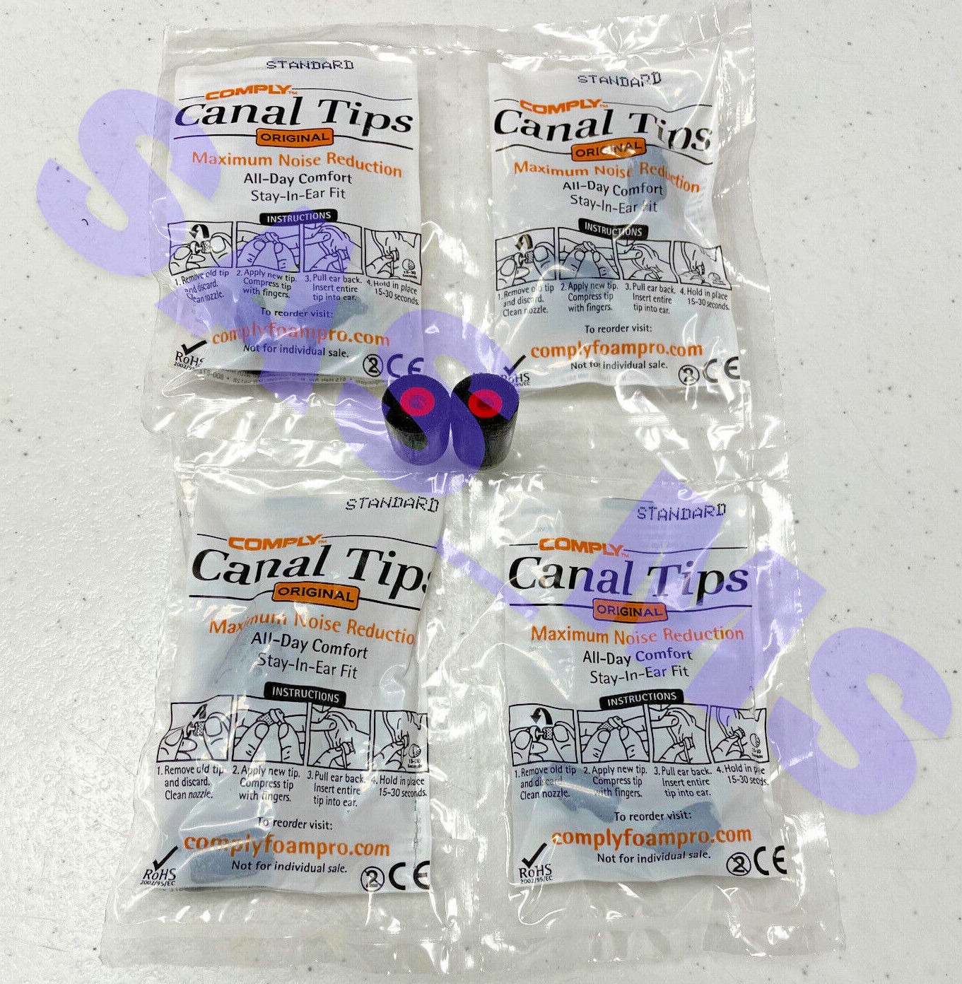 Lot 5 PAIRS COMPLY CANAL FOAM TIPS ORIGINAL STANDARD SIZE FOR INVISIO X5 HEADSET