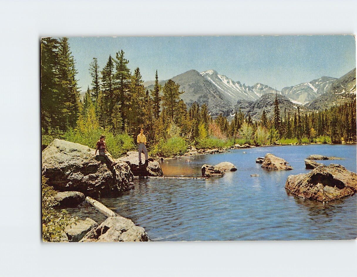Postcard Longs Peak & Bear Lake Rocky Mountain National Park Colorado USA