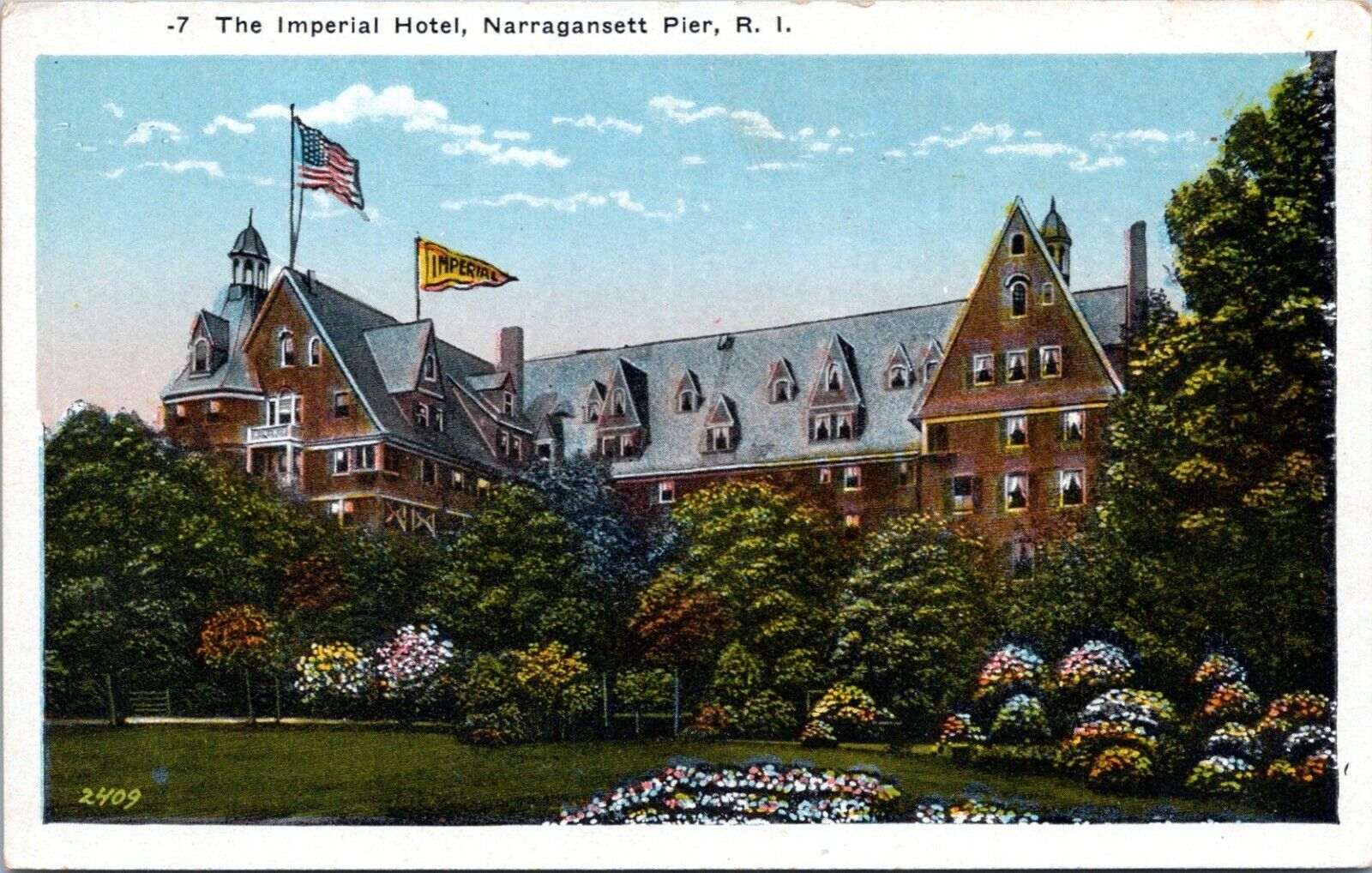 Rhode Island Postcard Narragansett Pier Imperial Hotel 1920 FJ