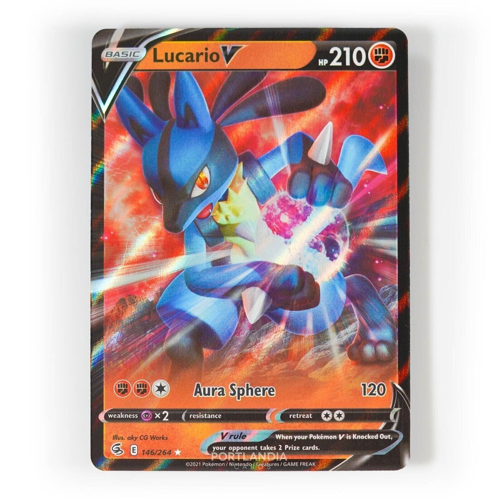 Pokemon - Lucario V - 146/264 - SWSH Fusion Strike - Half Art Card