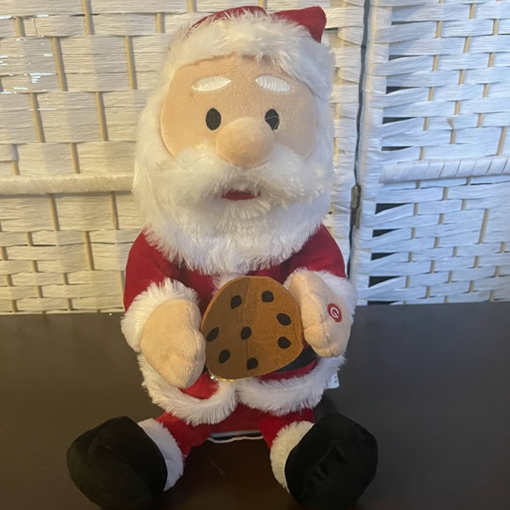 Gemmy 2022 Animated Munching Santa Eating Cookie Plush Christmas Decoration