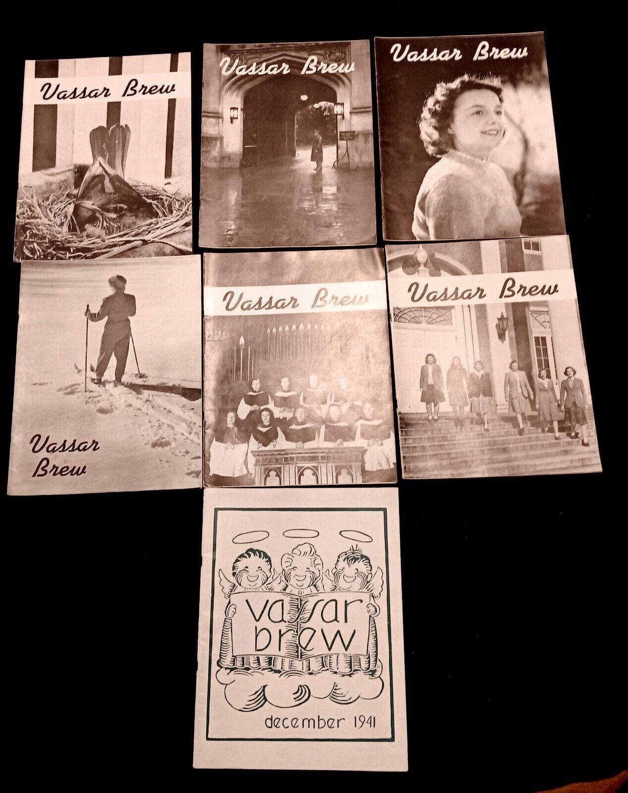 Vassar Brew College Magazines Vintage 1943 - 1944  Lot of 7 Issues
