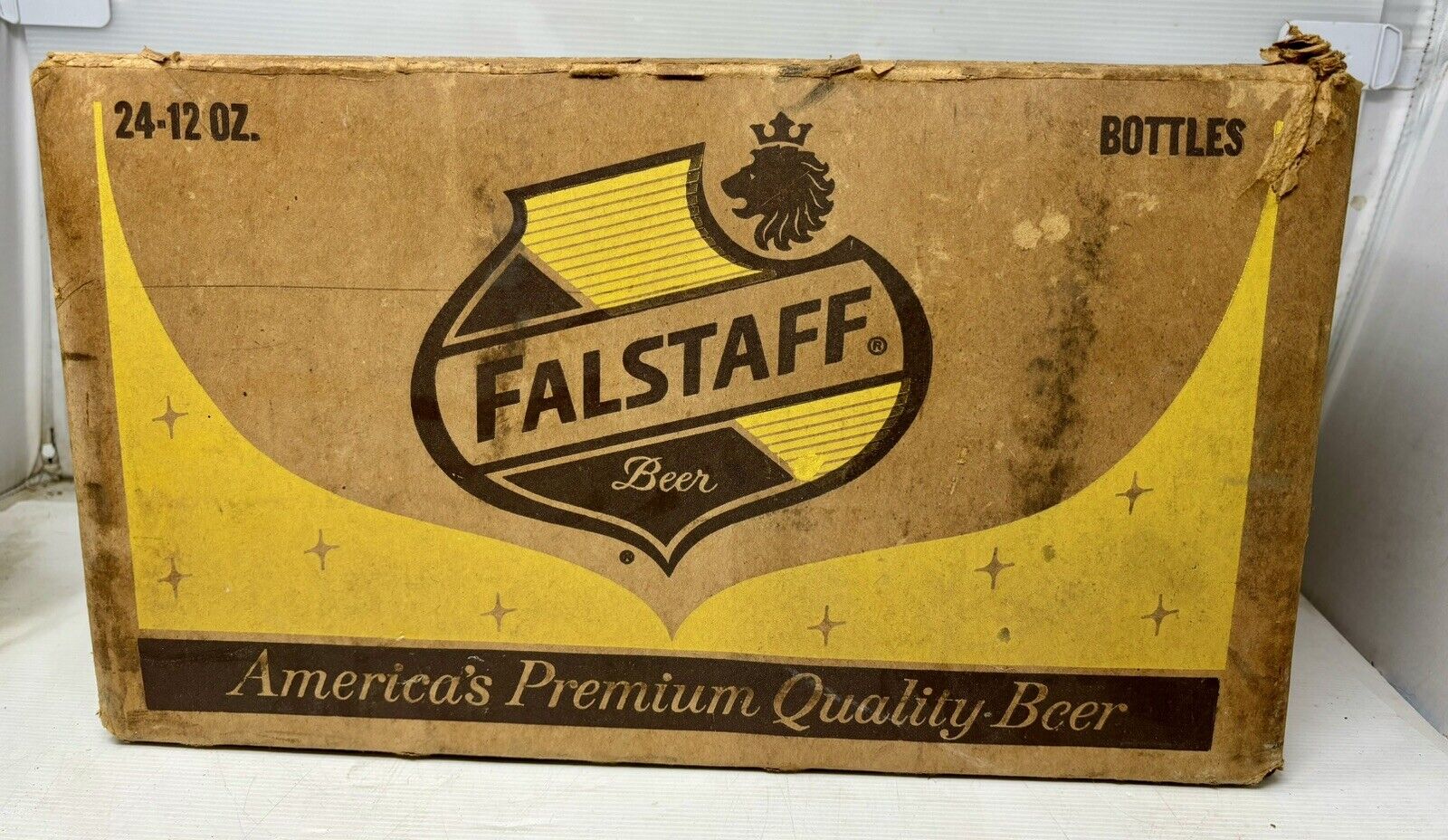 Vintage Cardboard Falstaff BEER Holds 24-12oz Case 
