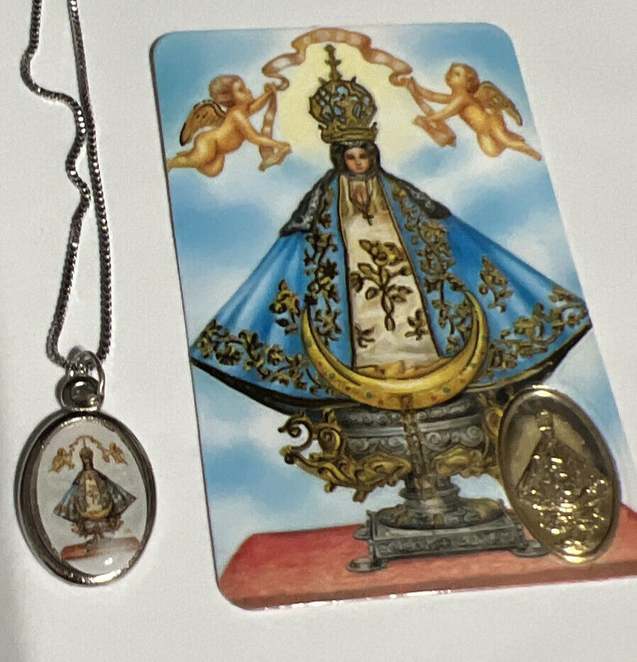 Nuestra Señora  de San Juan Catholic Religious Medal Pendant Charm | Silver Tone