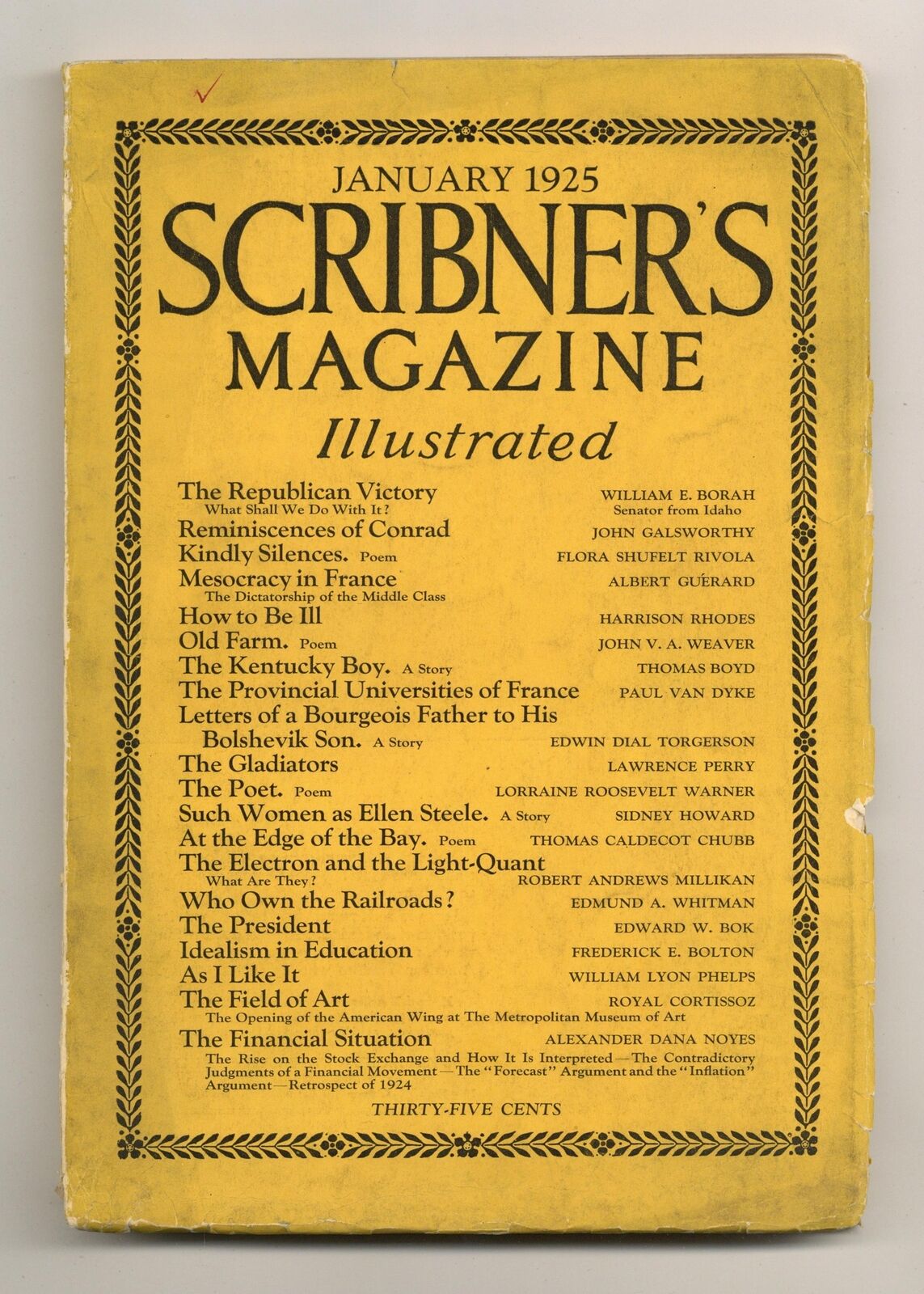 Scribner's Magazine Jan 1925 Vol. 77 #1 GD- 1.8 Low Grade