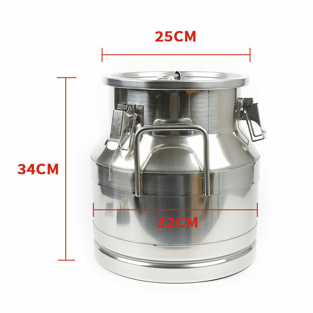 12-60L Gallon Stainless Steel Milk Can Barrel, Milk Jug Milk Bucket Storage Pot