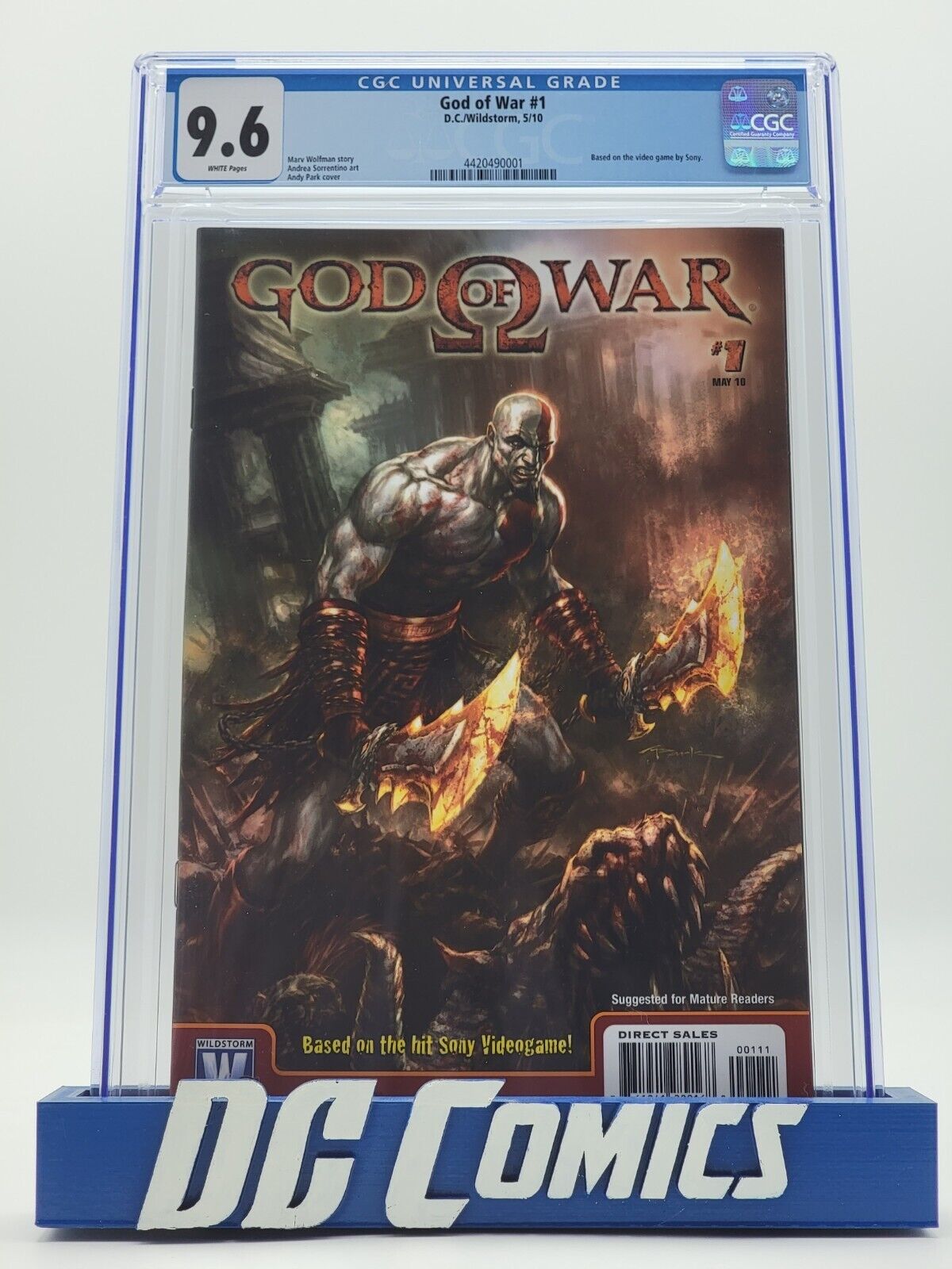 God of War #1 Comic Book 2010 CGC 9.6 1st App Krates Based on Game DC Wildstorm