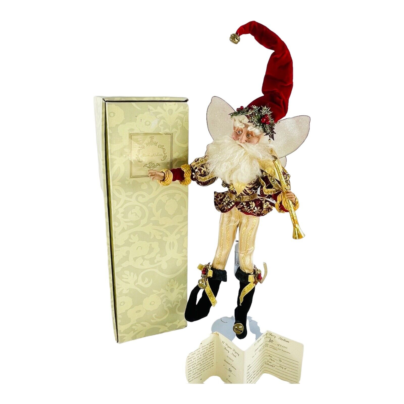 Mark Roberts 11 Pipers Piping Christmas Santa Fairy Medium 51-62314 w/ Box COA