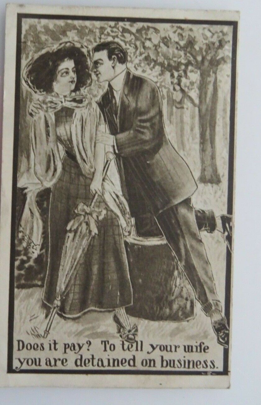 1910 Antique Postcard Comic Art Does It Pay Grogan OH A1624