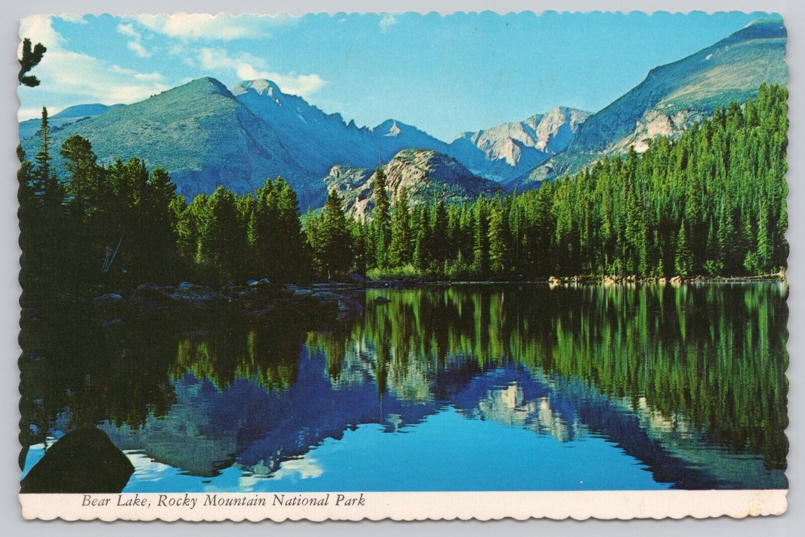 Rocky Mountain National Park Colorado, Bear Lake, Glacier Gorge Vintage Postcard