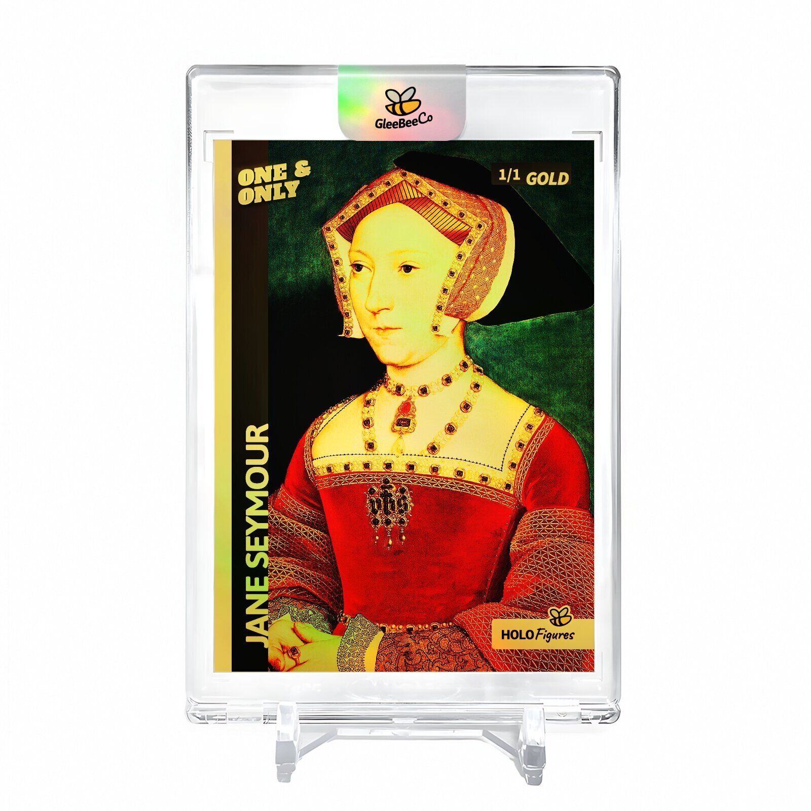 JANE SEYMOUR Queen of England Card 2023 GleeBeeCo #J17A-G Encased Holo GOLD 1/1