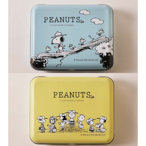 Peanuts Cafe Tin Can Case with Tablets TA-CD-002 TA-LM-002 Set of 2 Japan