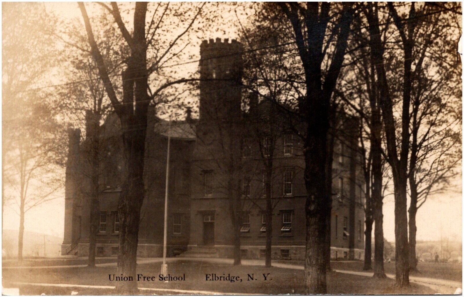 Union Free School in Elbridge New York Onondaga County 1910 RPPC Postcard Photo