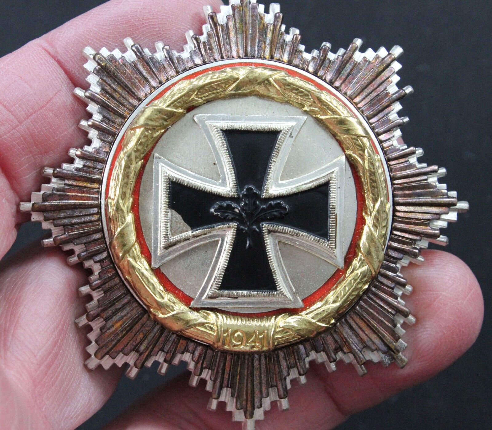 West German World War II 1957 Reissue 1941 German Cross in Gold Decoration