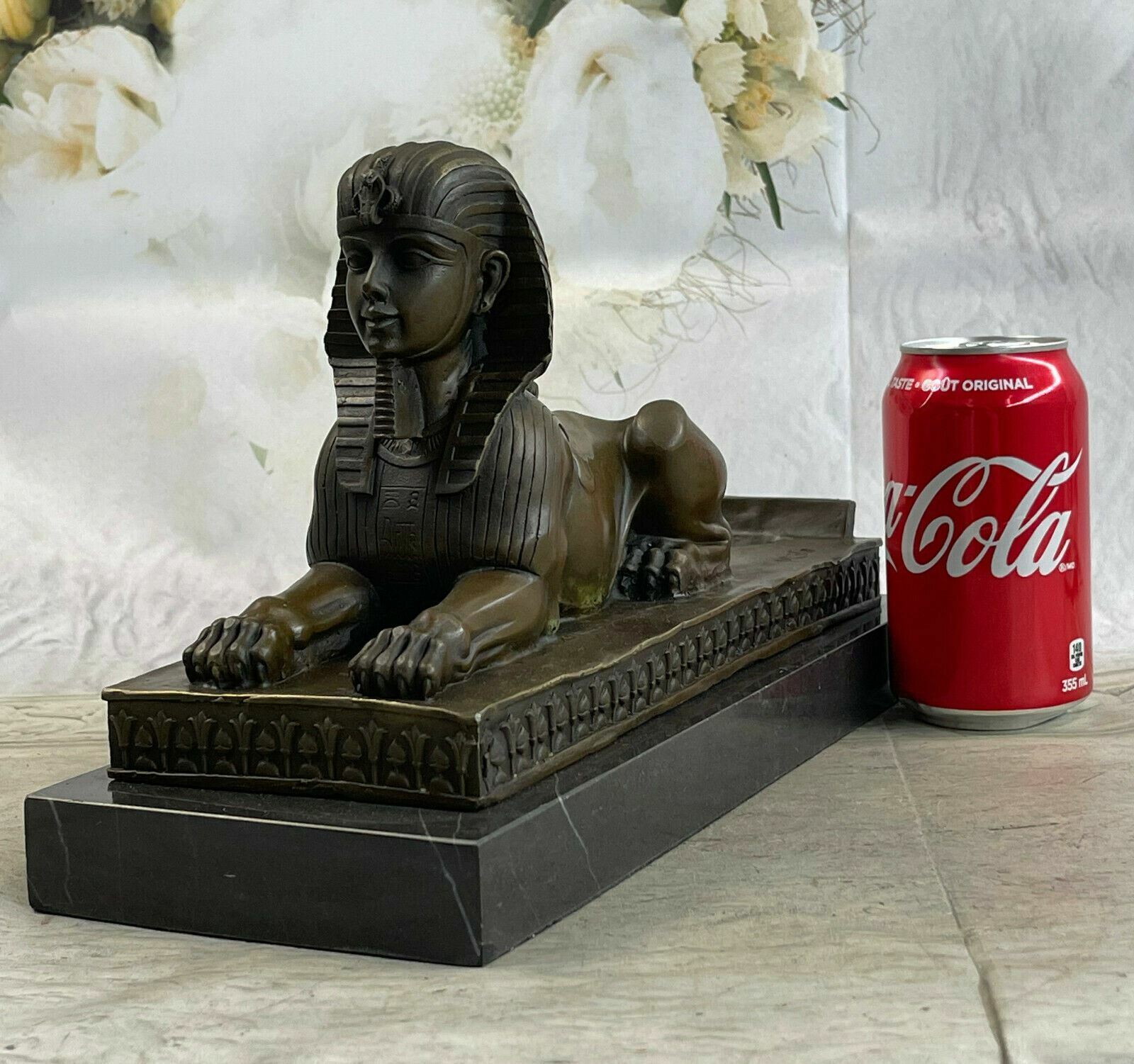 Stunning French Genuine Bronze sphinx Lion angel head Gothic Sculpture Deal
