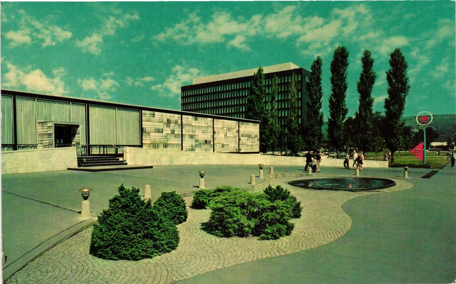 Vintage Postcard- The Corning Glass Center, Corning, NY UnPost 1960s