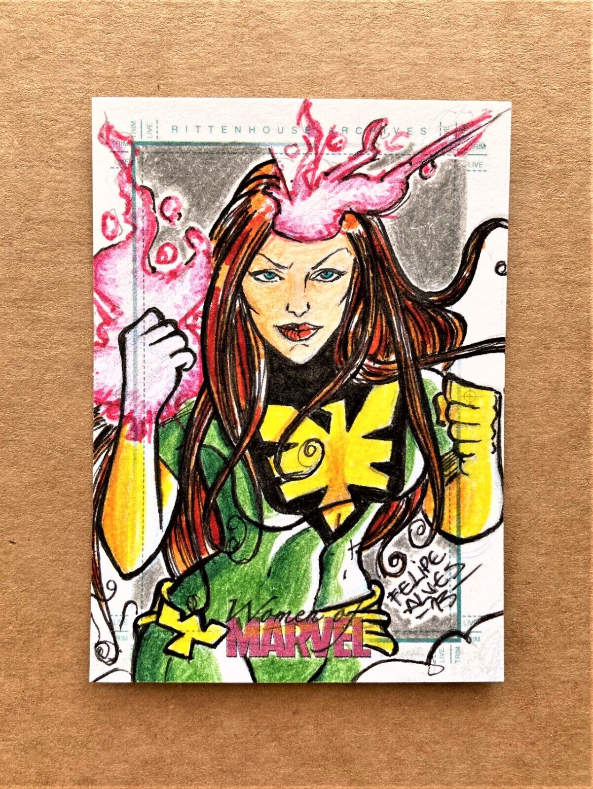 2013 Rittenhouse Women of Marvel SketchaFEX Sketch Card by Felipe Alves 1/1