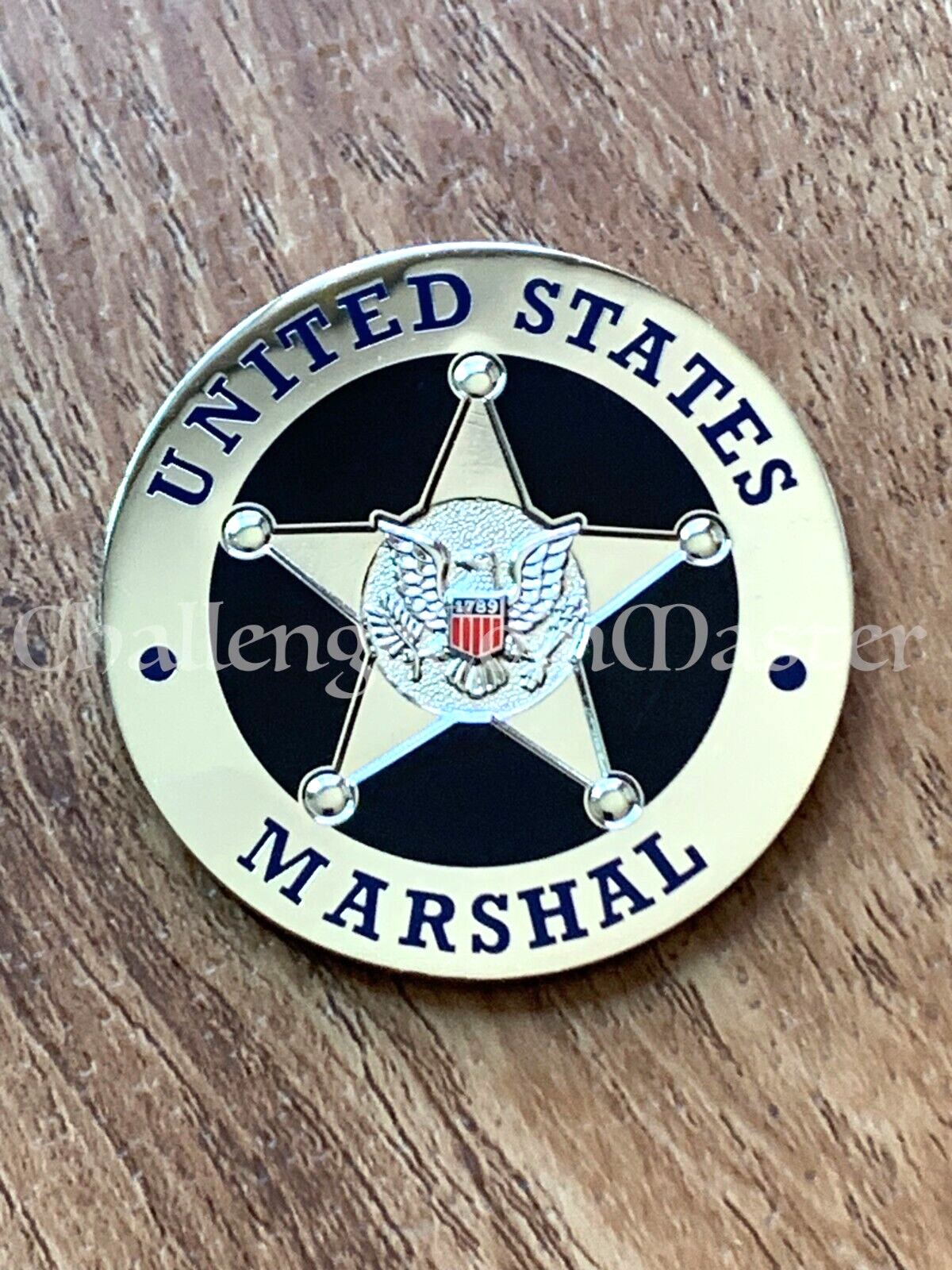 E92 US Marshal Service Federal Police Hunting of Man Challenge Coin Silver