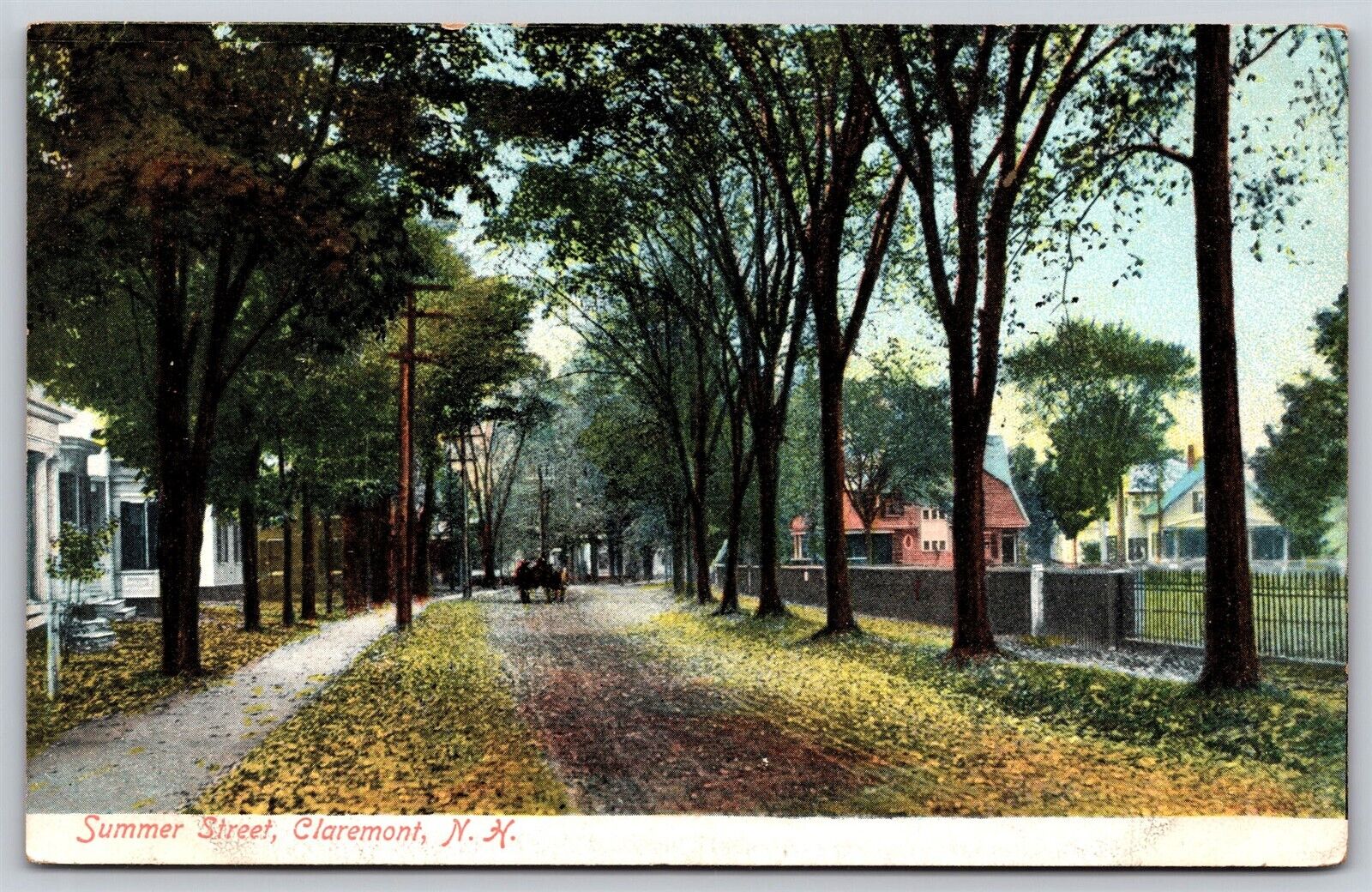 Postcard Summer Street, Claremont NH P161