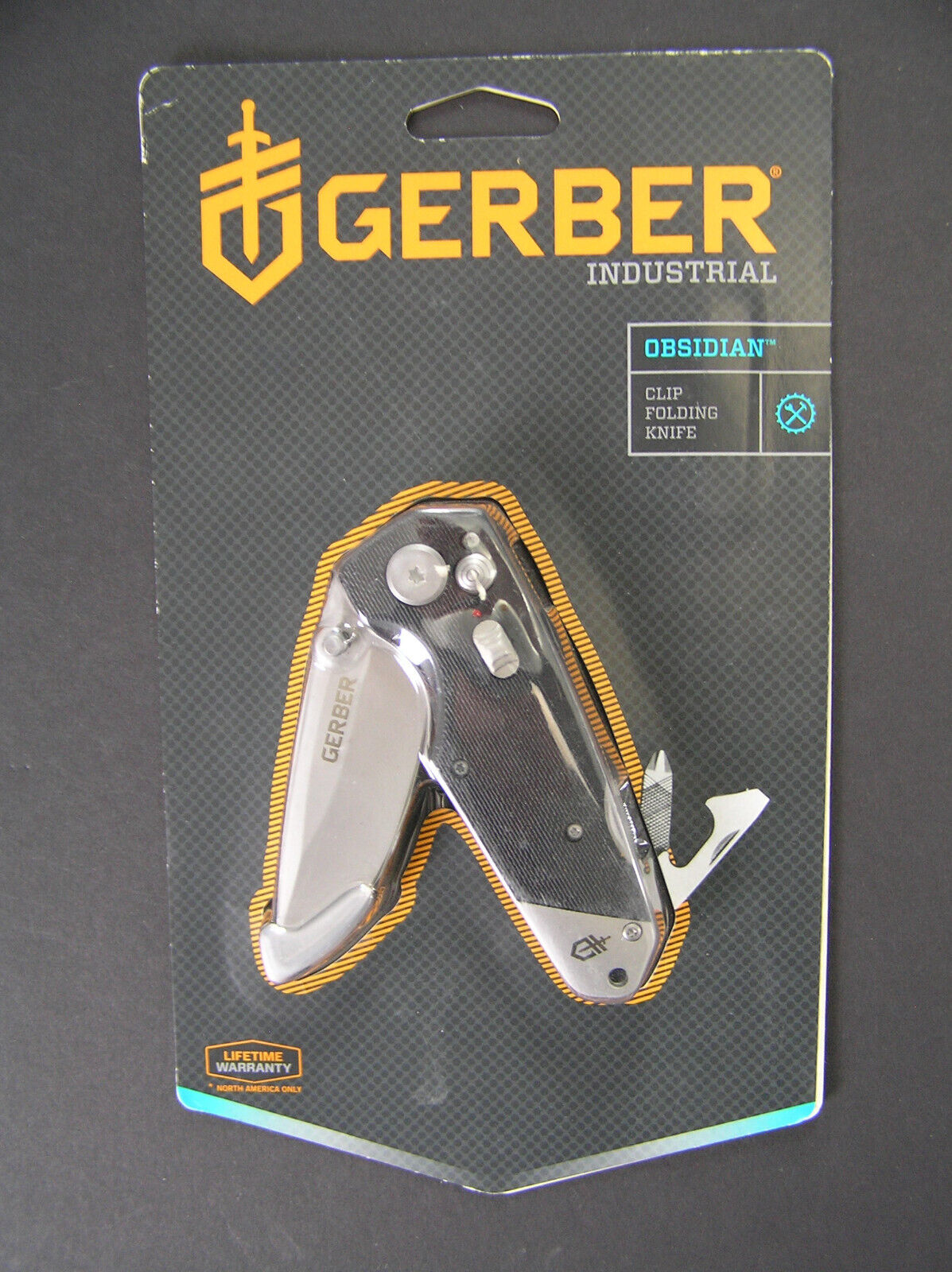 Gerber Industrial Obsidian Clip Folding Knife Multi Tool  Full Lifetime Warranty