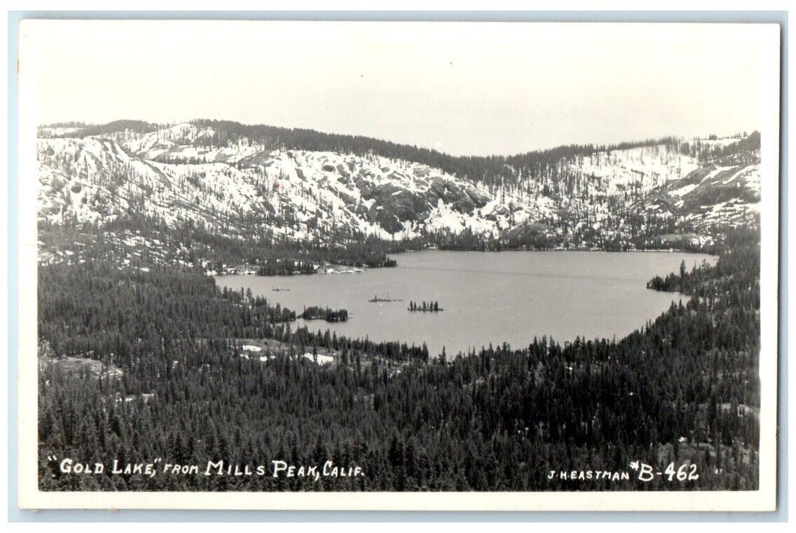 c1940s Gold Lake From Mills Peak View J.H. Eastman CA RPPC Photo Postcard