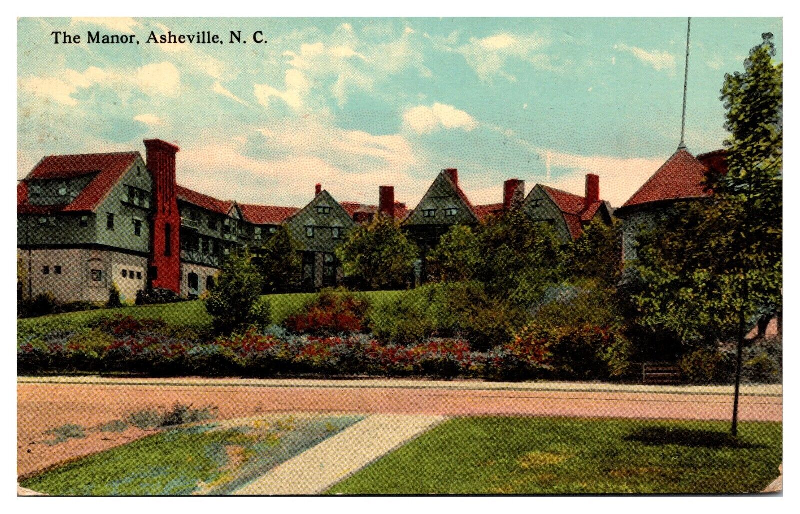 1913 The Manor, Asheville, NC Postcard