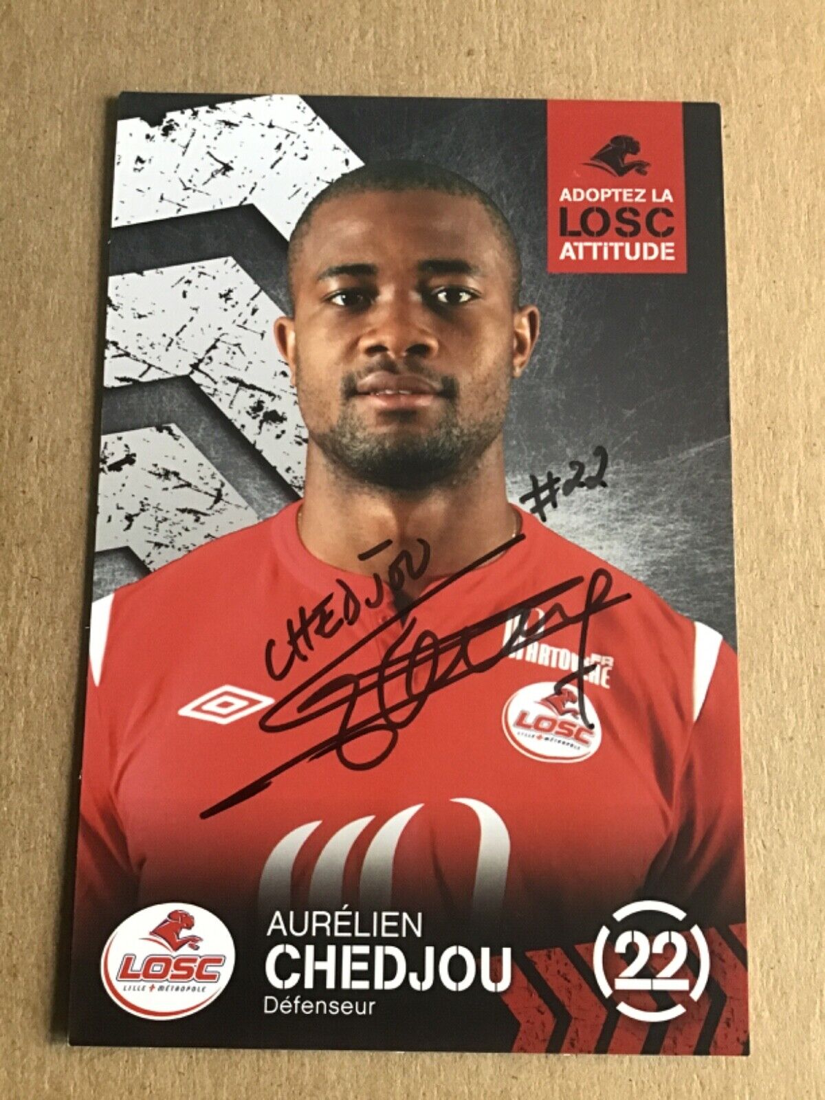 Aurelien Chedjou, Cameroon 🇨🇲 OSC Lille 2010/11 hand signed