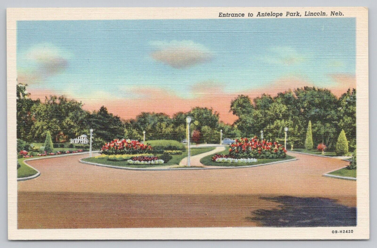 Postcard Entrance to Antelope Park Lincoln Nebraska, c1940s