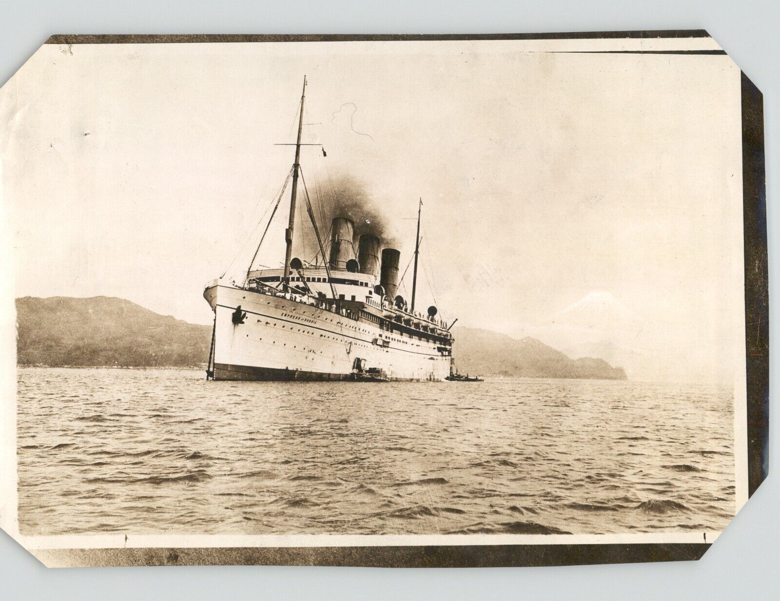 Beautiful Old STEAMSHIP Empress of Russia at Sea VINTAGE 1920s Press Photo