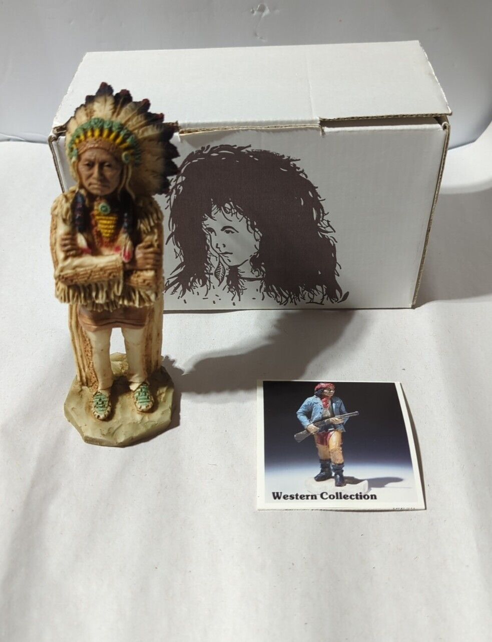 VINTAGE CASTAGNA NATIVE AMERICAN INDIAN FIGURINE CHIEF RED CLOUD - NEW w/ BOX