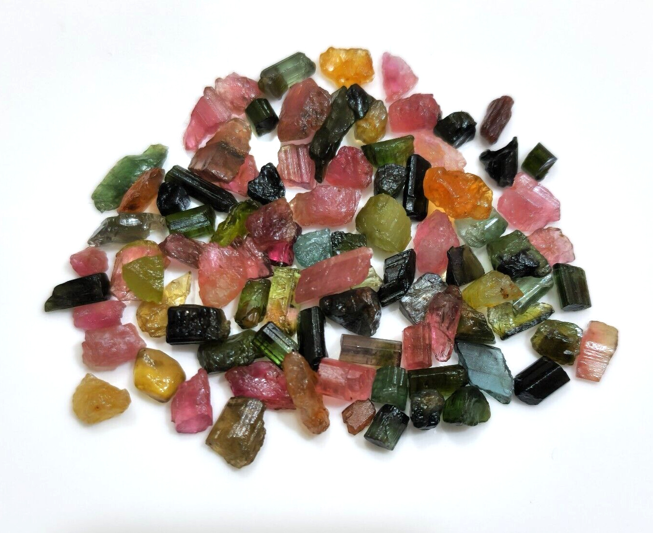 Natural Multi Tourmaline Raw 3-7 MM Size 57.25 Crt Loose Gemstone For Jewelry