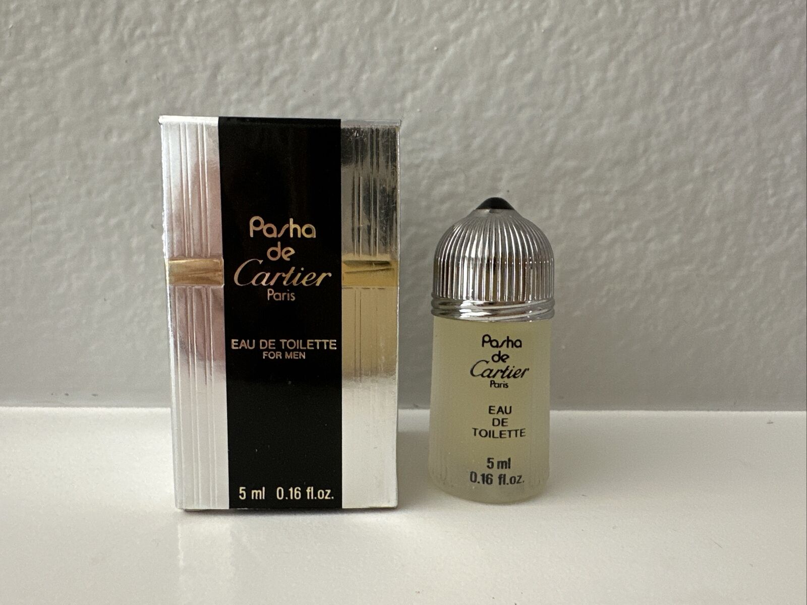 Pasha de Cartier Eau de Toilette Men Vintage Mini Splash Bottle .16 fl oz 5ml