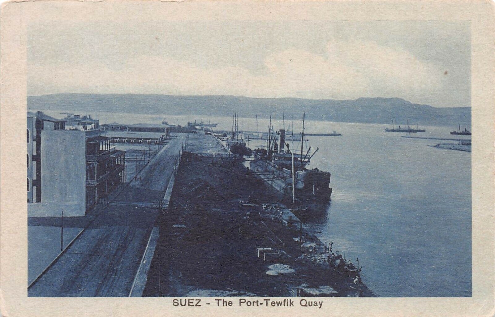 The Port-Tewfik Quay, Suez, Egypt, early postcard, unused