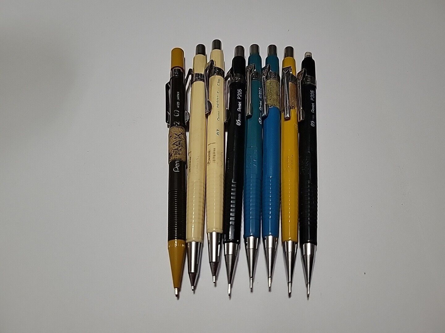 Lot Of 8 Vintage Pentel Mechanical Pencils P205 P207 Drafting Tool