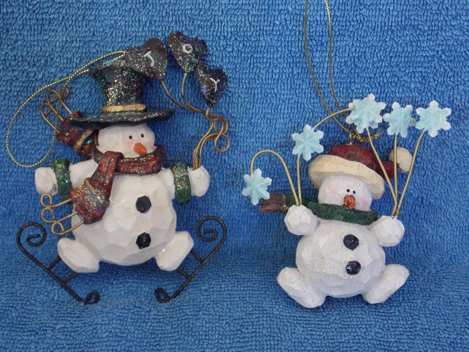Lot Of 2 Costco Snowman Christmas Ornaments