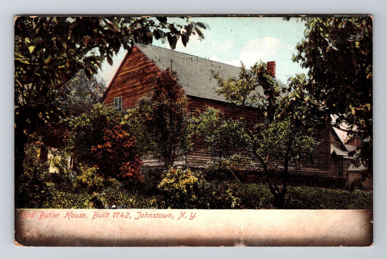 Johnstown NY-New York, Old Butler House, Antique Vintage c1907 Souvenir Postcard
