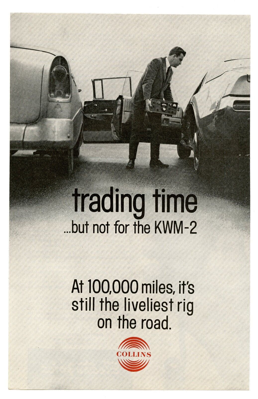 QST Ham Radio Mag. Ad At 100,000 miles still the liveliest Rig...KWM-2 (5/68)
