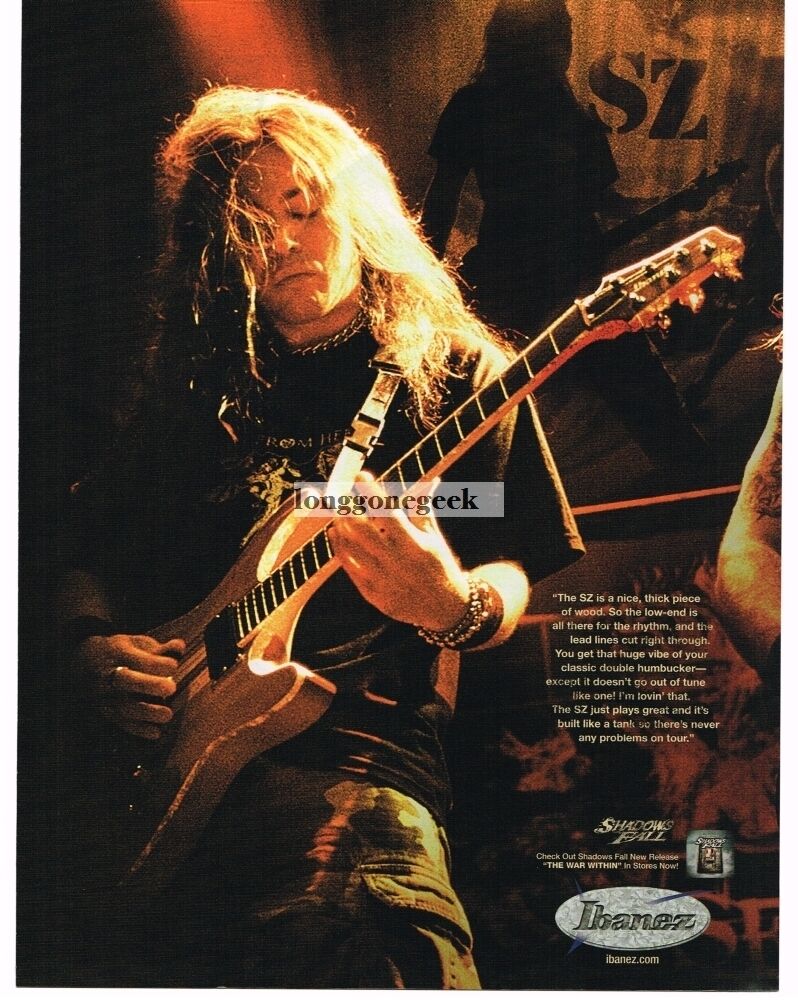 2004 IBANEZ SZ Electric Guitar JON DONAIS Shadows Fall VINTAGE Print Ad